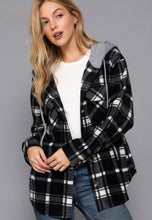 Load image into Gallery viewer, Plaid Print Hoodie Fleece Jacket