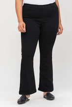 Load image into Gallery viewer, Black Pull On Flare Jeans