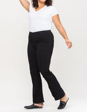 Load image into Gallery viewer, Black Pull On Flare Jeans