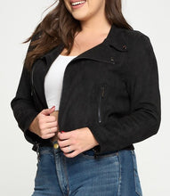 Load image into Gallery viewer, Faux Suede Moto Jacket