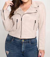 Load image into Gallery viewer, Faux Suede Moto Jacket