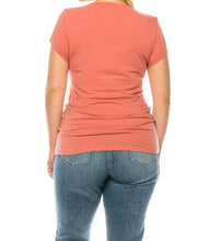 Load image into Gallery viewer, Plus Basic V Neck Short Sleeve Top