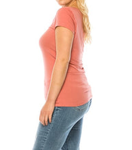 Load image into Gallery viewer, Plus Basic V Neck Short Sleeve Top
