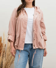 Load image into Gallery viewer, Snap Button Zip Up Hoodie Jacket