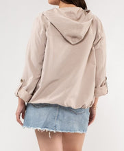 Load image into Gallery viewer, Snap Button Zip Up Hoodie Jacket