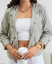 Load image into Gallery viewer, Snap Button Zip Up Hoodie Jacket