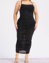 Load image into Gallery viewer, Rhinestone Sheer Mesh Maxi Dress