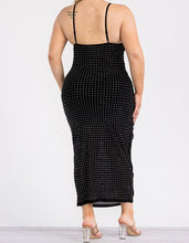Load image into Gallery viewer, Rhinestone Sheer Mesh Maxi Dress