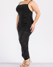 Load image into Gallery viewer, Rhinestone Sheer Mesh Maxi Dress