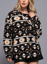 Load image into Gallery viewer, Printed Long Sleeve Fleece Shacket