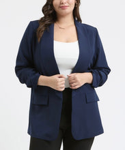 Load image into Gallery viewer, Ruched 3/4 sleeve blazer