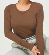 Load image into Gallery viewer, Basic Round Neck Long Sleeve Top