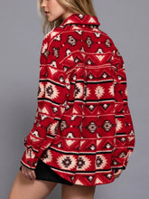 Load image into Gallery viewer, Printed Long Sleeve Fleece Shacket