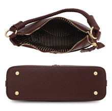 Load image into Gallery viewer, Curved smooth zipper shoulder hobo bag