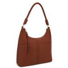 Load image into Gallery viewer, Curved smooth zipper shoulder hobo bag