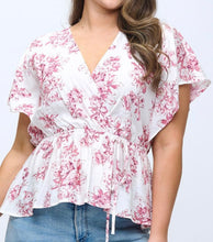 Load image into Gallery viewer, Summer floral print blouse