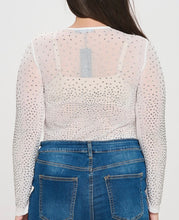 Load image into Gallery viewer, Rhinestone Embellished Mesh Bodysuit
