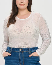 Load image into Gallery viewer, Rhinestone Embellished Mesh Bodysuit
