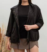 Load image into Gallery viewer, Snap Button Zip Up Hoodie Jacket