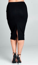 Load image into Gallery viewer, Ponte Back Open Cut Midi Skirt