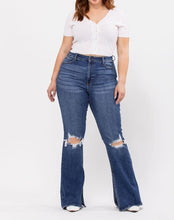Load image into Gallery viewer, High Rise Long Inseam Slit Flare Jeans