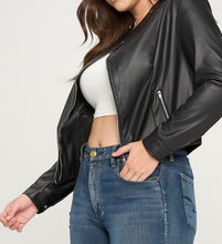 Load image into Gallery viewer, Faux Leather Biker Jacket