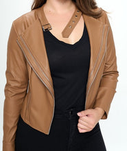 Load image into Gallery viewer, Faux Leather Biker Jacket