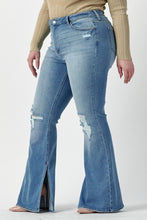 Load image into Gallery viewer, High Rise Long Inseam Slit Flare Jeans