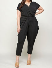 Load image into Gallery viewer, Solid Surplice Drape Jumpsuit