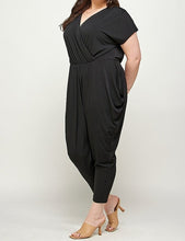 Load image into Gallery viewer, Solid Surplice Drape Jumpsuit