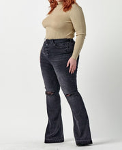 Load image into Gallery viewer, High Rise Five Button Released Hem Flare Jeans