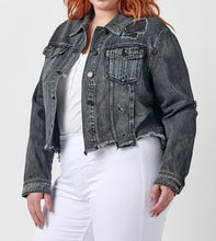 Load image into Gallery viewer, Uneven Frayed Fitted Jacket