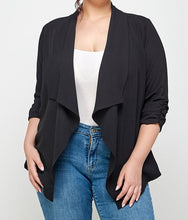 Load image into Gallery viewer, Draped Front Cardigan Jacket