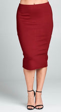 Load image into Gallery viewer, Ponte Back Open Cut Midi Skirt