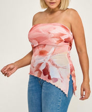 Load image into Gallery viewer, Watercolor floral strapless top
