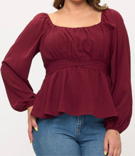 Load image into Gallery viewer, Ruched bust long sleeve top

