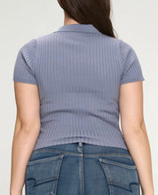 Load image into Gallery viewer, Ribbed Fitted Short Sleeve Top
