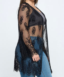 Sheer lace cardigan