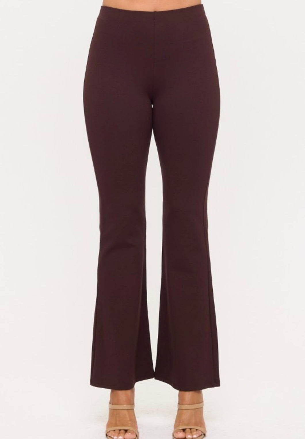 Nylon Ponte Flare Pants