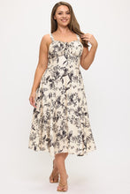 Load image into Gallery viewer, Floral sweetheart neck midi dress
