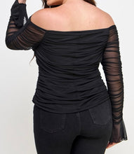 Load image into Gallery viewer, Off shoulder mesh top

