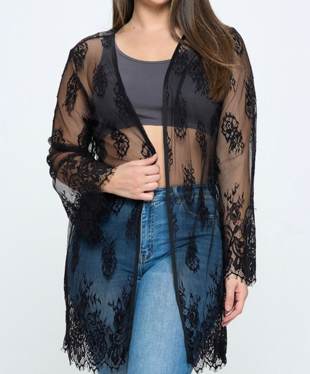 Sheer lace cardigan