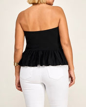Load image into Gallery viewer, Ruched Strapless Peplum Tube Top
