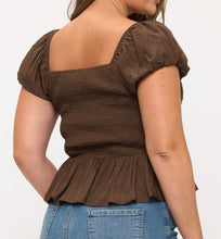 Load image into Gallery viewer, Ruched peplum blouse
