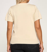 Load image into Gallery viewer, Pearl Rhinestone knit Sweater Top
