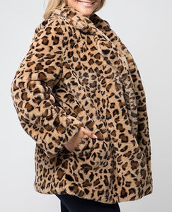 Faux Fur Leopard Coat