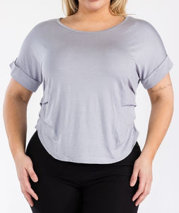 Ruched Side Short Sleeve Top