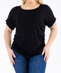 Ruched Side Short Sleeve Top