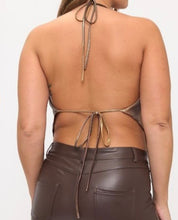 Load image into Gallery viewer, Metallic Foil Halter Top

