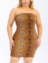 Load image into Gallery viewer, Animal print tube mini dress
